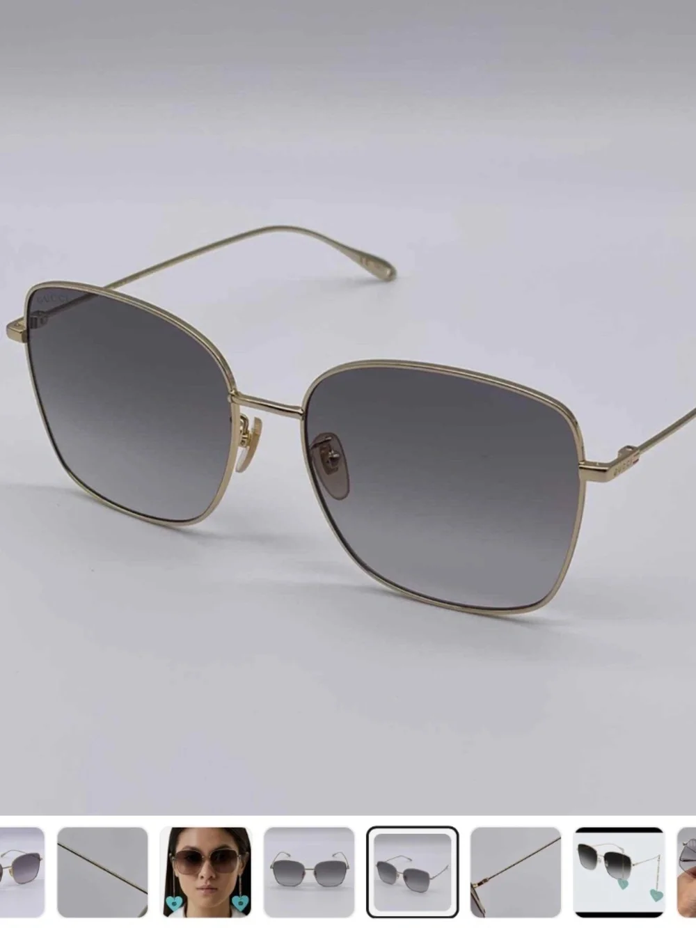GUCCI GG1030SK 003 Gold/Grey Women Authentic Sunglasses